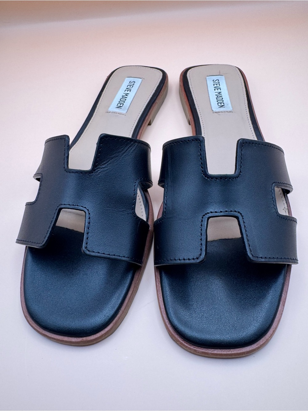 Steve Madden Black Slide Mules with Cutout Strap